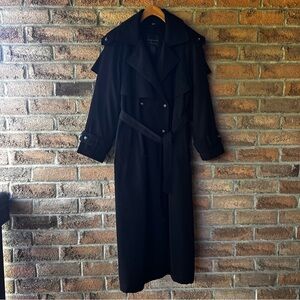 SEQUENCE | Sophisticated Black Wool Trench Coat